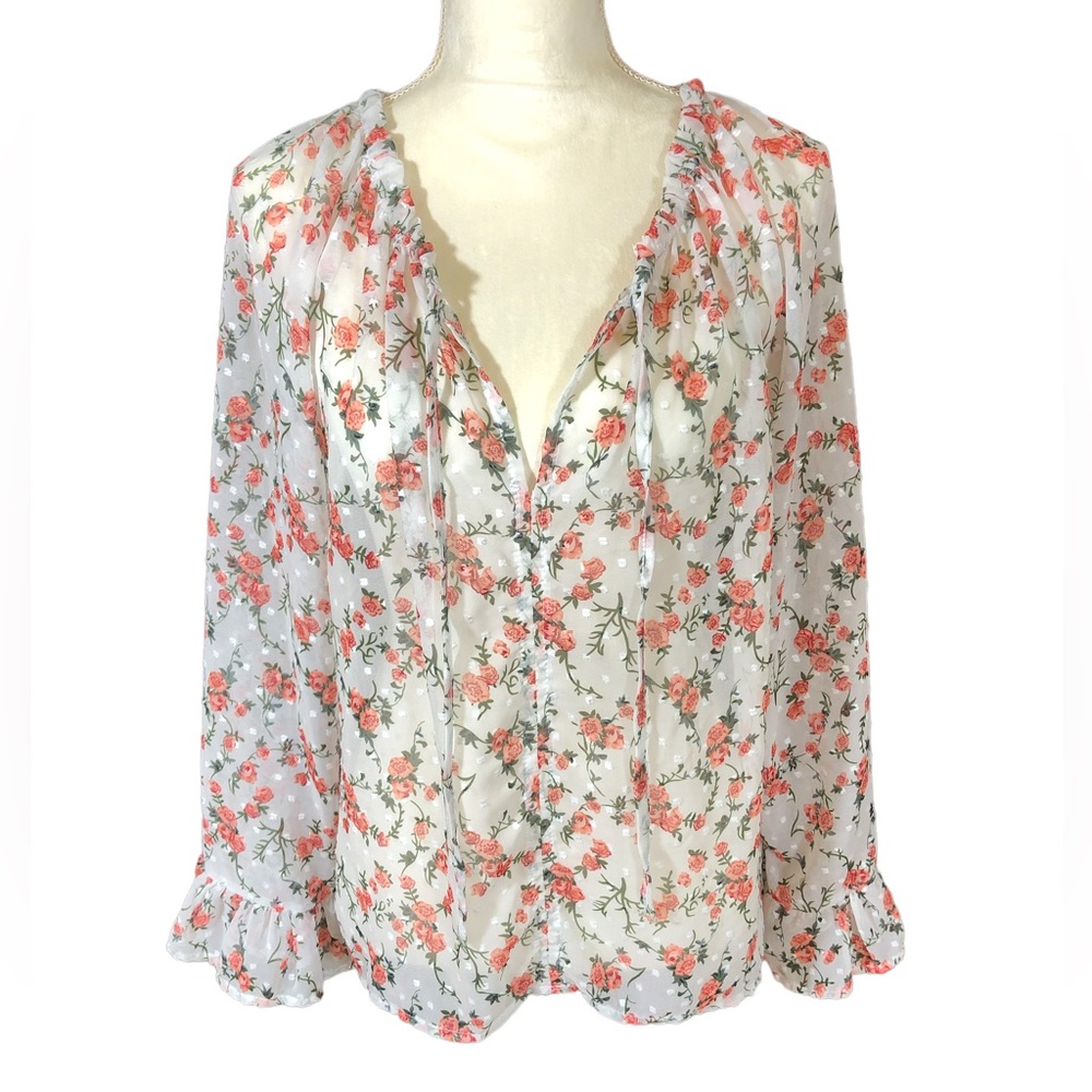 Sheer Floral Top Women’s Large